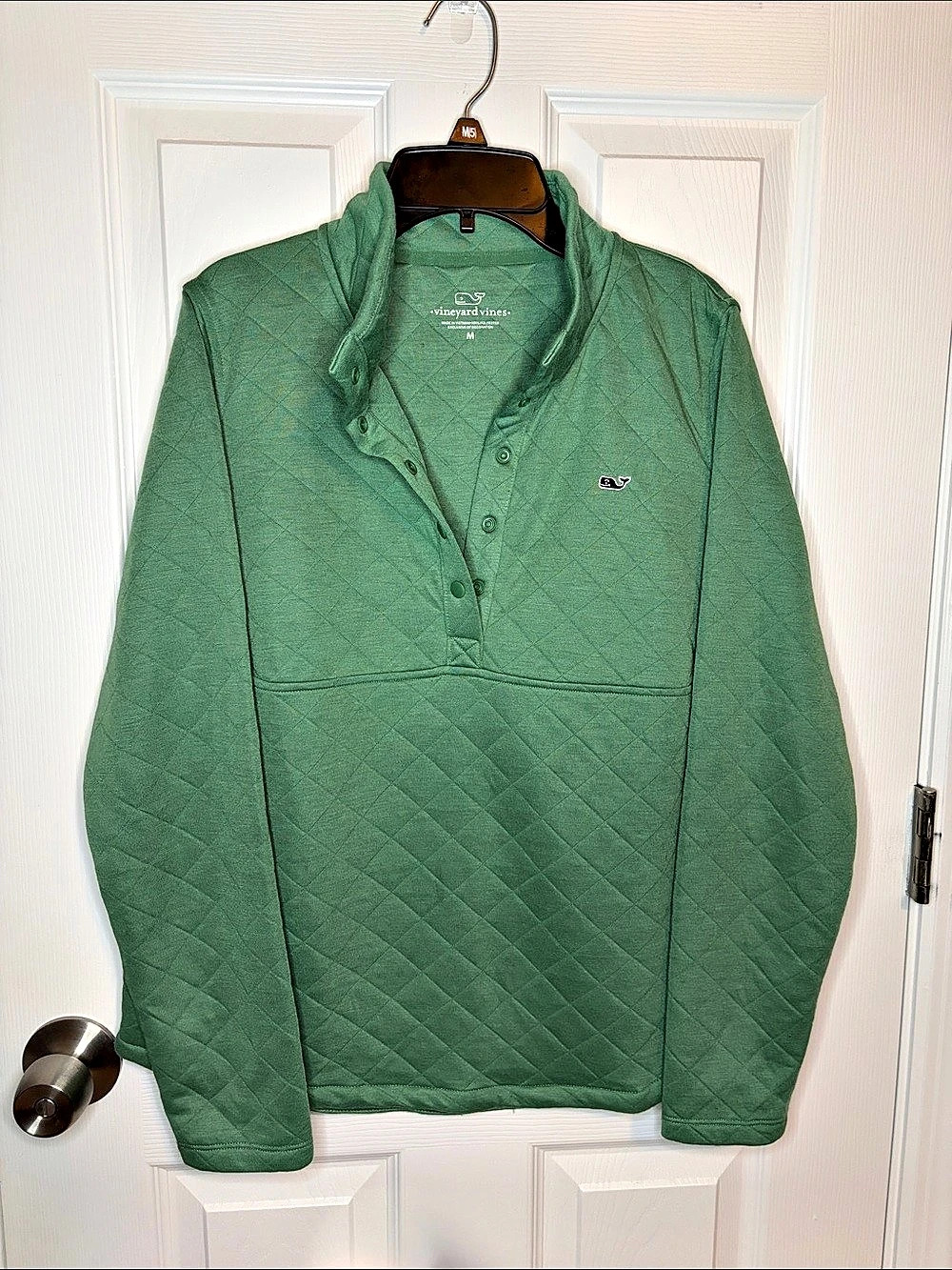Vineyard Vines Quilted Pullover in Green Size Medium Like New